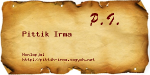 Pittik Irma névjegykártya